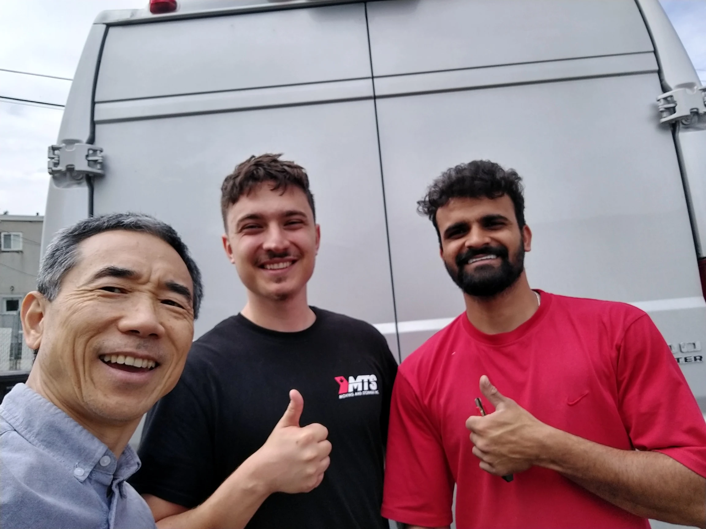 Morris with the MTS crew on delivery day in Edmonton.